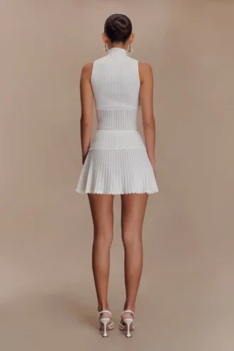 Falda de punto Indy Pointelle – Marfil