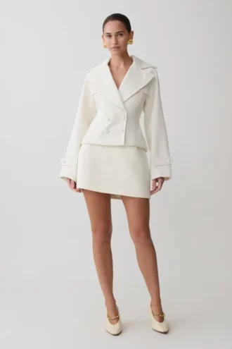 Falda de traje Elara – Marfil