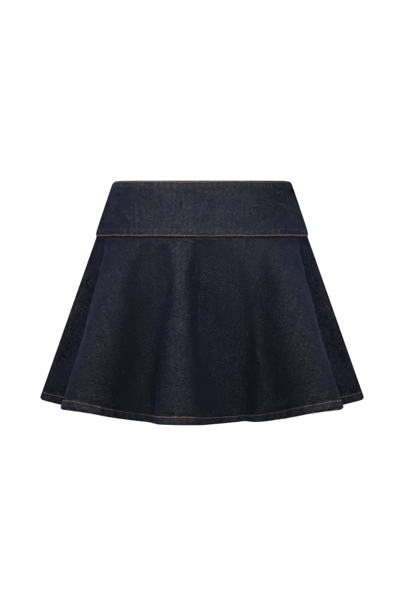 Falda Denim Arista – Azul índigo lavado Falda Denim Arista – Azul índigo lavado