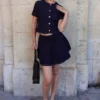 Falda Denim Arista – Azul índigo lavado Falda Denim Arista – Azul índigo lavado