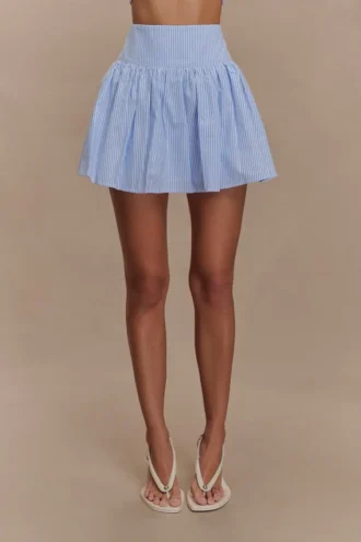Falda Gretel Hem – Rayas diplomáticas azules