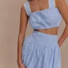 Falda Gretel Hem – Rayas diplomáticas azules Falda Gretel Hem – Rayas diplomáticas azules