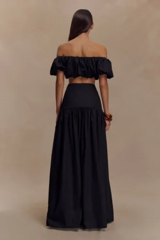 Falda larga Autumn – Negro