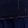 Falda larga de Denim y gasa Tully – Azul índigo