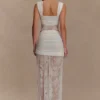 Falda larga de encaje y malla Guinevere – Marfil Falda larga de encaje y malla Guinevere – Marfil