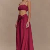 Bandeau de lino fruncido Scottie – Burdeos Bandeau de lino fruncido Scottie – Burdeos