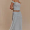 Falda larga de malla Arna – Azul claro Falda larga de malla Arna – Azul claro