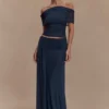 Falda larga de malla Arna – Azul medianoche Falda larga de malla Arna – Azul medianoche