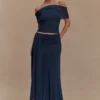 Falda larga de malla Arna – Azul medianoche Falda larga de malla Arna – Azul medianoche