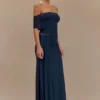 Falda larga de malla Arna – Azul medianoche Falda larga de malla Arna – Azul medianoche