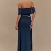 Falda larga de malla Arna – Azul medianoche Falda larga de malla Arna – Azul medianoche