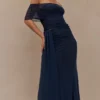 Falda larga de malla Arna – Azul medianoche Falda larga de malla Arna – Azul medianoche