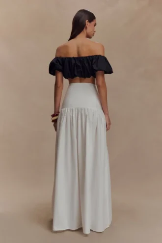 Falda larga de otoño – Blanca