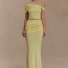 Falda larga de punto fruncida Irene – Limón Falda larga de punto fruncida Irene – Limón