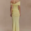 Falda larga de punto fruncida Irene – Limón Falda larga de punto fruncida Irene – Limón