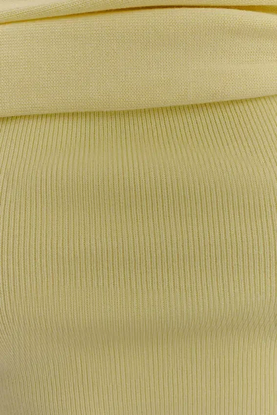 Falda larga de punto fruncida Irene – Limón Falda larga de punto fruncida Irene – Limón