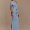 Top de punto fruncido Irene – Azul