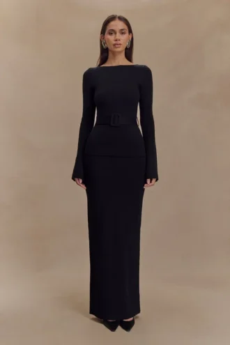 Falda larga de punto Kyle – Negro