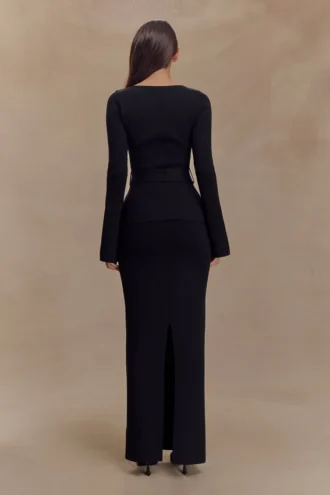 Falda larga de punto Kyle – Negro