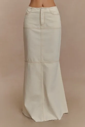 Falda larga Denim Loretta – Crudo