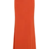 Falda maxi asimétrica Ainsley con adornos florales – Naranja quemado