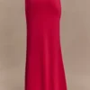 Falda maxi asimétrica Ainsley con adornos florales – Rosa fucsia