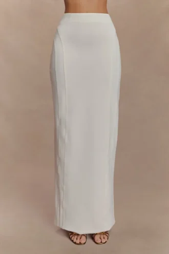 Falda maxi de cintura alta Alma – Blanco