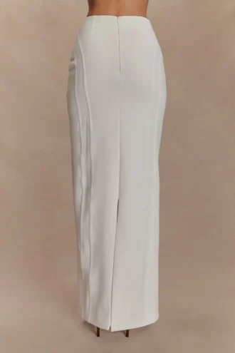 Falda maxi de cintura alta Alma – Blanco
