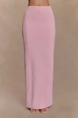 Falda maxi de cintura alta Alma – Rosa caramelo