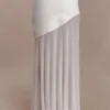 Falda maxi Portia de neopreno y malla – Blanca