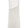 Falda maxi Portia de neopreno y malla – Blanca