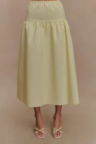 Falda midi Amirah – Limón