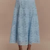Falda midi Arla Broderie – Azul aciano pálido Falda midi Arla Broderie – Azul aciano pálido