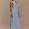 Falda midi Arla Broderie – Azul aciano pálido Falda midi Arla Broderie – Azul aciano pálido