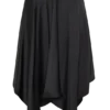Falda midi asimétrica de satén Coralie – Negro Falda midi asimétrica de satén Coralie – Negro