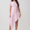 Falda midi con volantes de modal Talise – Rosa ballet Falda midi con volantes de modal Talise – Rosa ballet