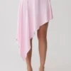 Falda midi con volantes de modal Talise – Rosa ballet Falda midi con volantes de modal Talise – Rosa ballet