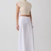 Falda midi de cintura curvada Selma – Blanca Falda midi de cintura curvada Selma – Blanca