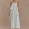 Falda midi de corte A Mae – Blanco Falda midi de corte A Mae – Blanco