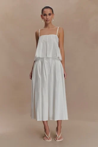 Falda midi de corte A Mae – Blanco Falda midi de corte A Mae – Blanco