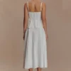 Falda midi de corte A Mae – Blanco Falda midi de corte A Mae – Blanco