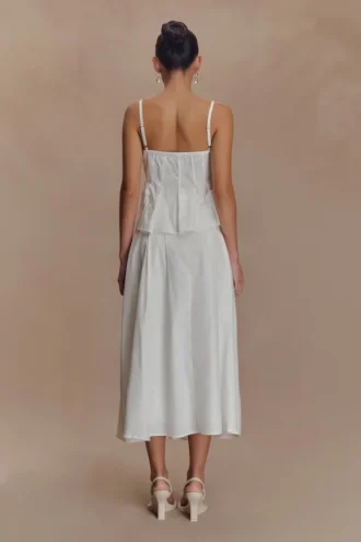 Falda midi de corte A Mae – Blanco Falda midi de corte A Mae – Blanco