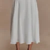 Falda midi de corte A Mae – Blanco Falda midi de corte A Mae – Blanco