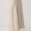 Falda midi de lino deshilachada Annie – Natural Falda midi de lino deshilachada Annie – Natural