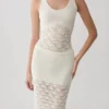 Falda midi de punto de ganchillo Atlantis – Blanco Falda midi de punto de ganchillo Atlantis – Blanco
