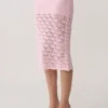 Falda midi de punto de ganchillo Atlantis – Rosa bebé Falda midi de punto de ganchillo Atlantis – Rosa bebé
