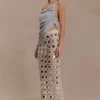 Falda midi de punto espejado Noel – Beige Falda midi de punto espejado Noel – Beige