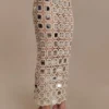 Falda midi de punto espejado Noel – Beige Falda midi de punto espejado Noel – Beige