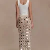Falda midi de punto espejado Noel – Beige Falda midi de punto espejado Noel – Beige