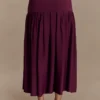 Falda midi de punto vendaje Romaine – Burdeos Falda midi de punto vendaje Romaine – Burdeos